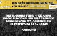 1 de junho - Paralisação Unificada do Funcionalismo