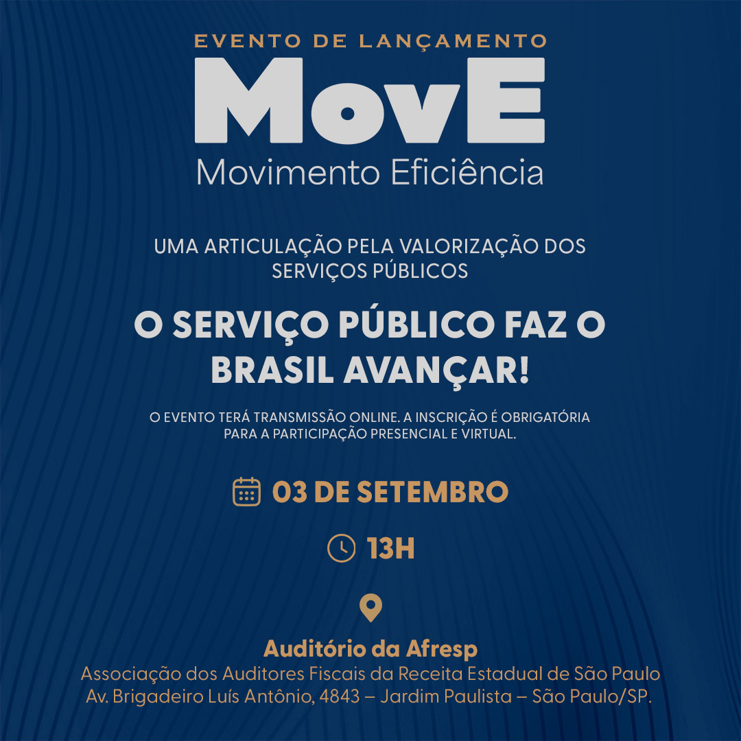 Evento: Movimento Eficiência, uma articulação pela valorização dos Serviços Públicos!